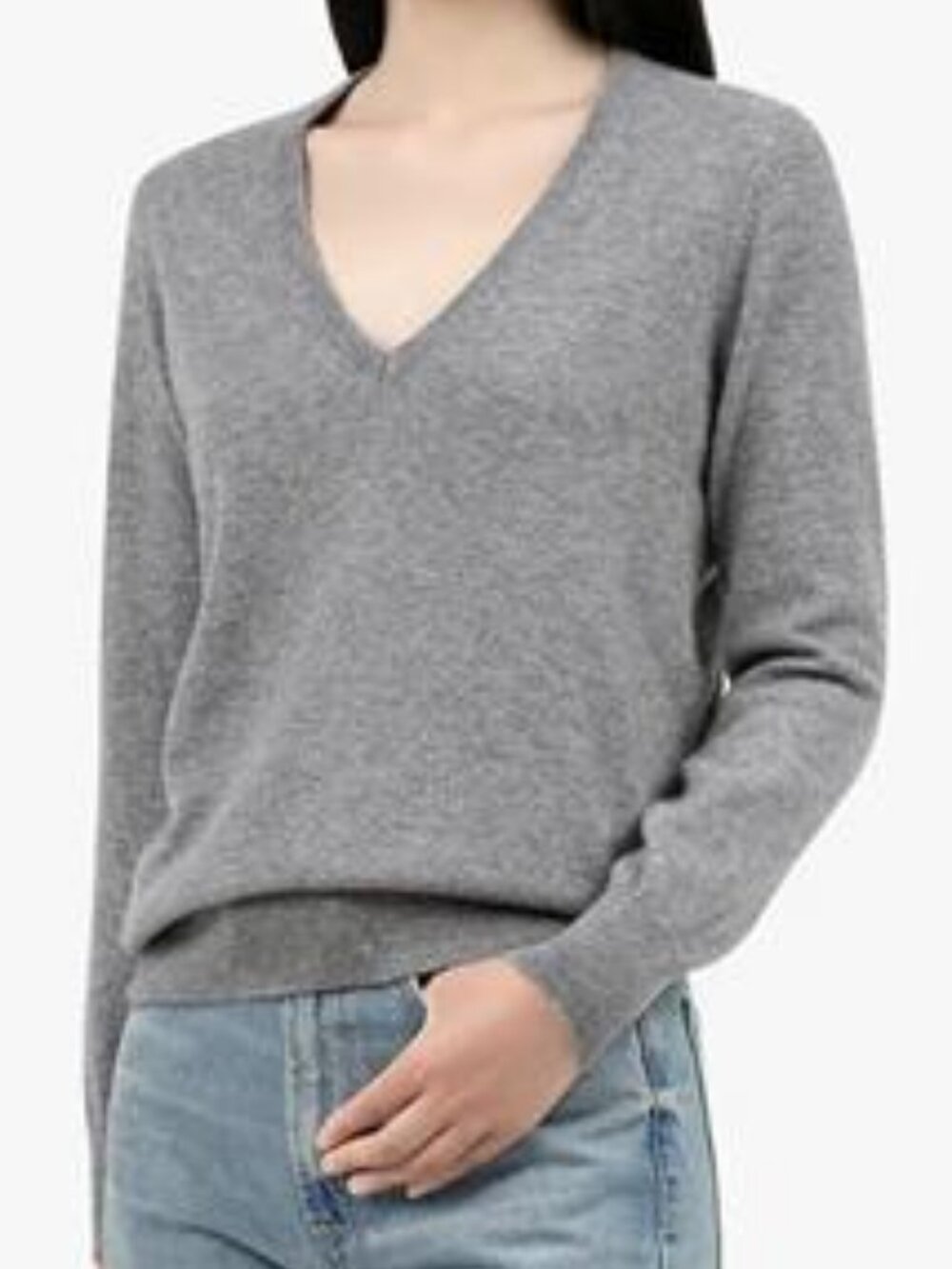 VEX Collection V neck sweater grey women's size XL